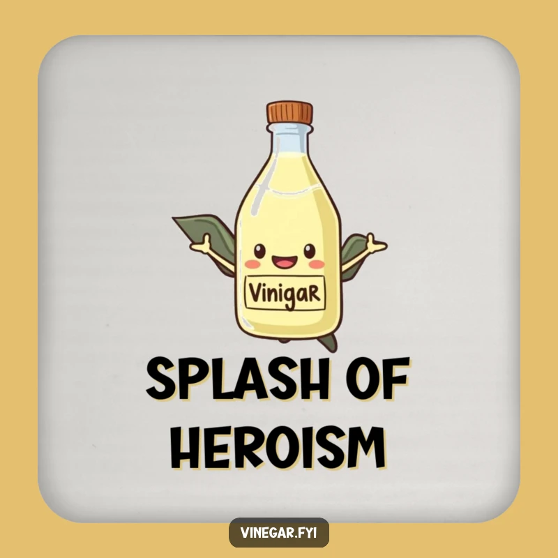 Funny Hero Vinegar Coaster - Protect Surfaces with Condiment Flair!