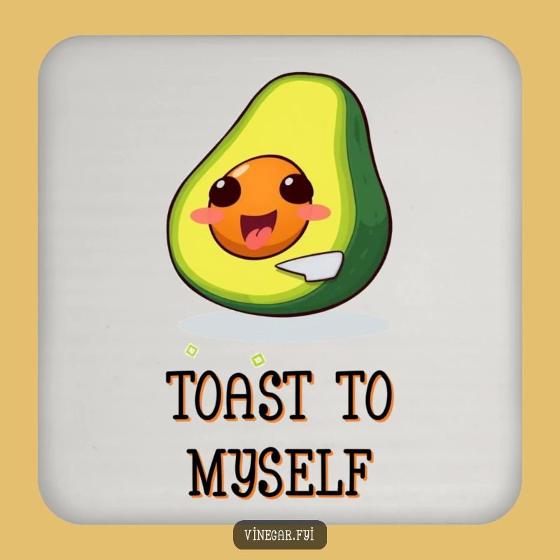 Funny Avocado Coasters (Set of 4): Self-Slicing Art, Gift Idea