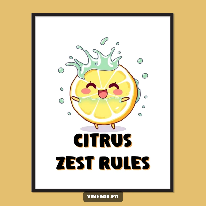 Funny Lemon Slice Poster - Brighten Your Walls with Playful Vinegar Art!
