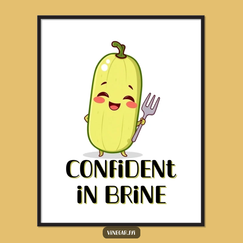 Funny Pickle Pose Poster - Quirky Wall Art for a Playful Space