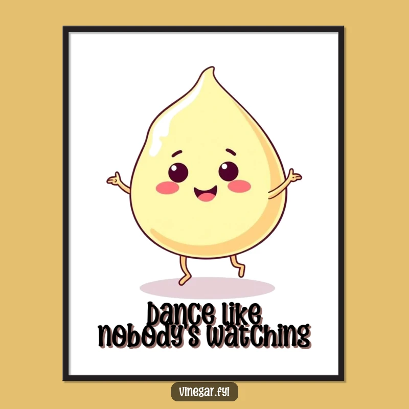 Funny Vinegar Blob Poster: Whimsical Wall Art for Condiment Lovers