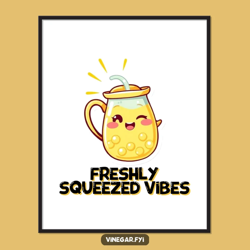 Funny Lemonade Pitcher Wink Poster - Hilarious Citrus Wall Art Gift