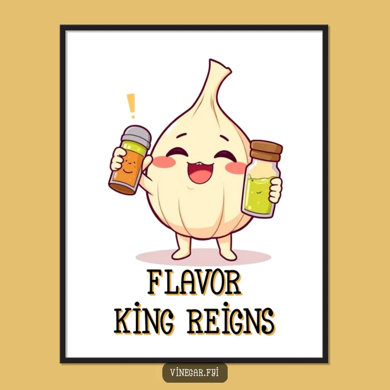 Funny Garlic Vinaigrette Poster - Display Delicious Humor, A Perfect Wall Art Gift!
