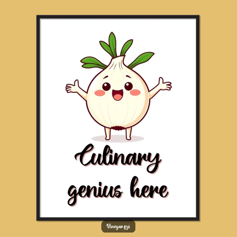 Funny Kawaii Onion Wall Art: Whimsical Recipe Master Poster