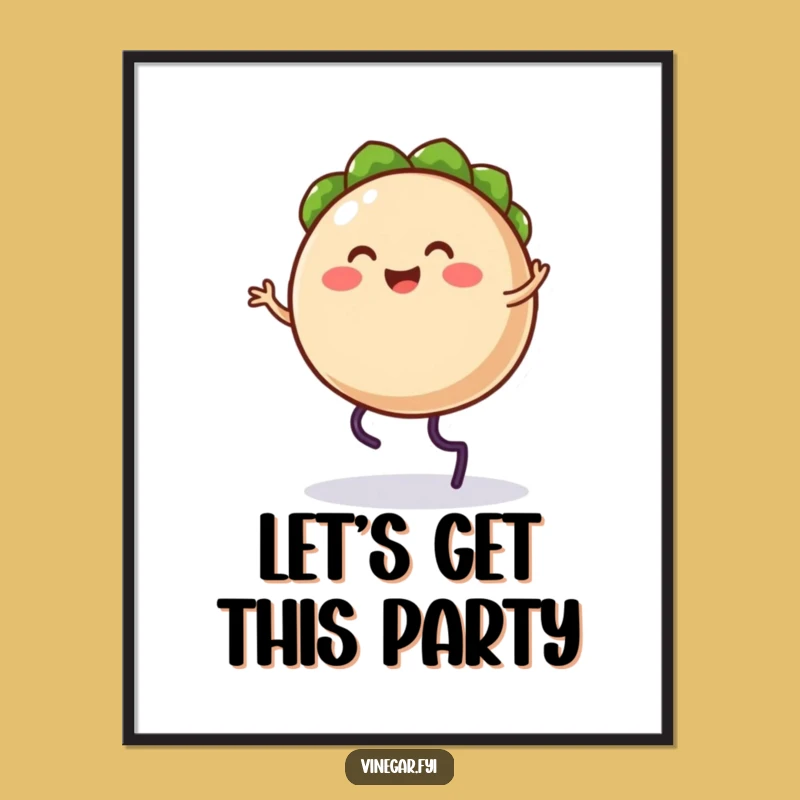 Funny Taco Jig Poster: Vibrant Cartoon Food Art Print Gift
