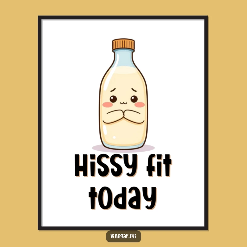 Funny Unimpressed Vinegar Poster: Wall Art for Condiment Comedy Enthusiasts