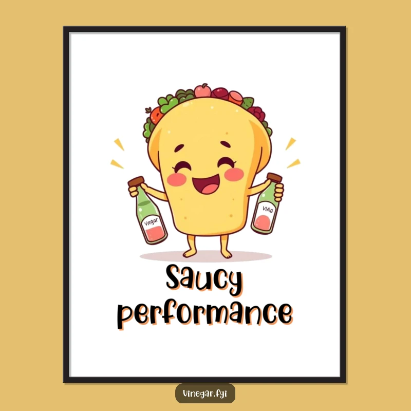 Funny Taco Juggling Poster - Hilarious Food Fiesta Art Print