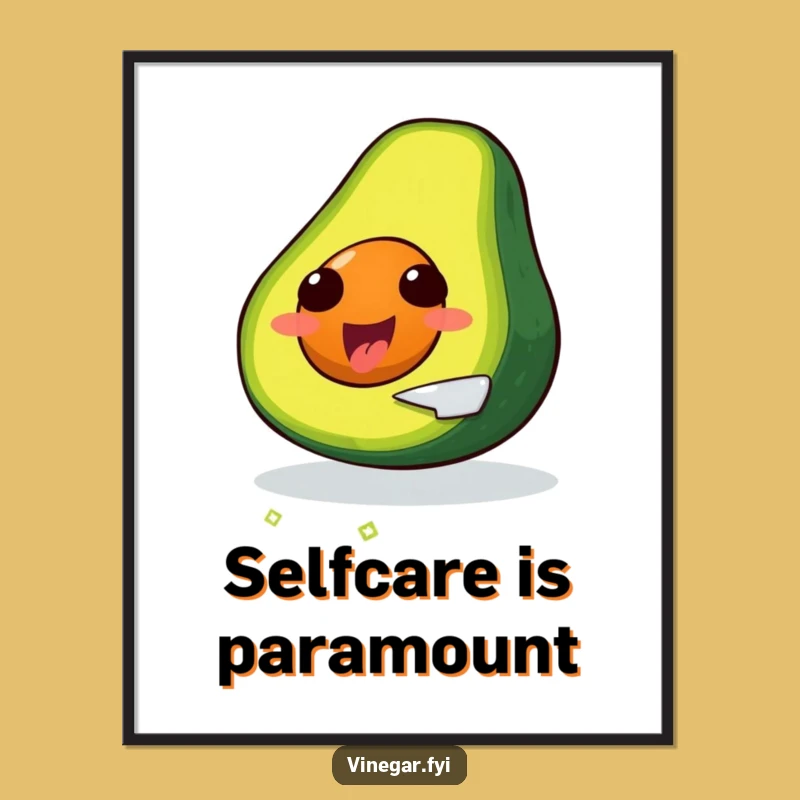 Funny Avocado Poster: Self-Slicing Art, Hilarious Foodie Wall Decor