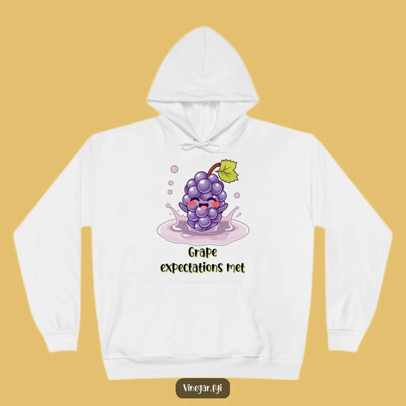 Funny Kawaii Grape Splash Hoodie - Cozy & Hilarious Vineyard Vibes