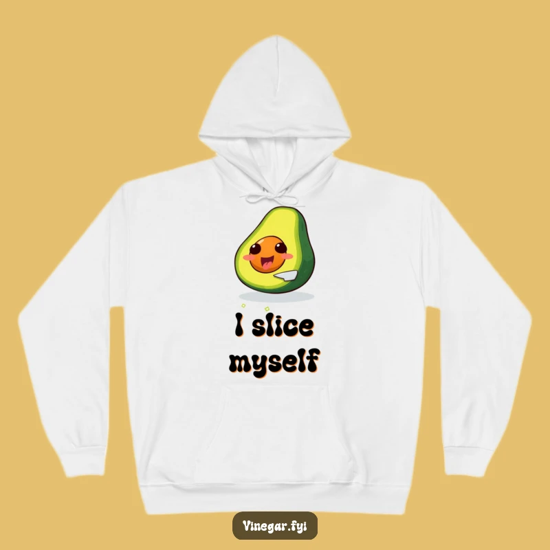 Funny Avocado Hoodie: Cozy Self-Slicing Delight, Hilarious Warm Gift