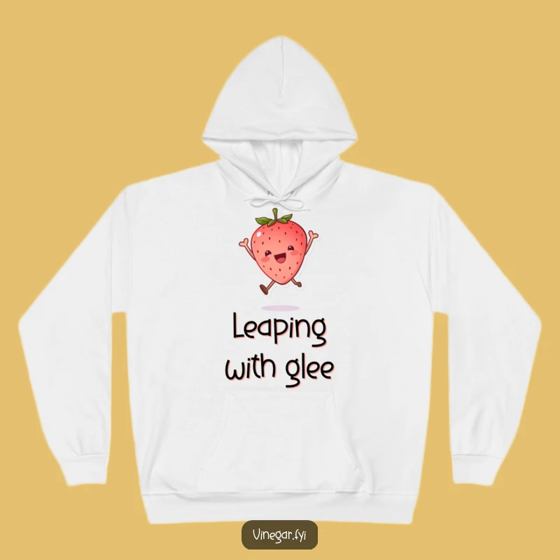 Funny Kawaii Strawberry Joy Leap Hoodie: Cozy Comfort and Sweet Smiles
