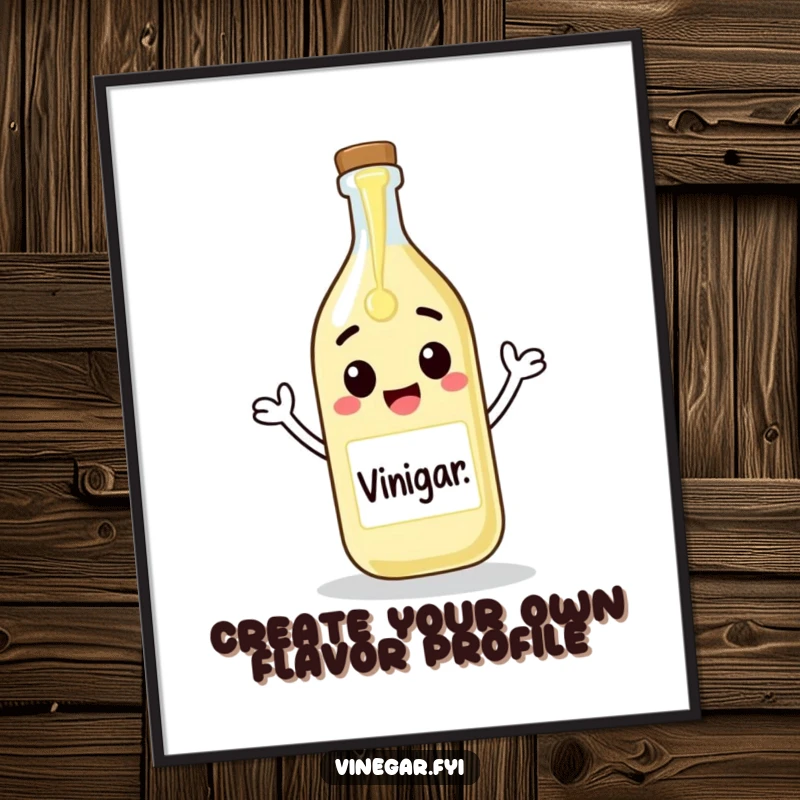 Funny Free Printable Wall Art: A cheerful vinegar bottle enthusiastically pours itself onto a blank canvas, creating a masterpiece.