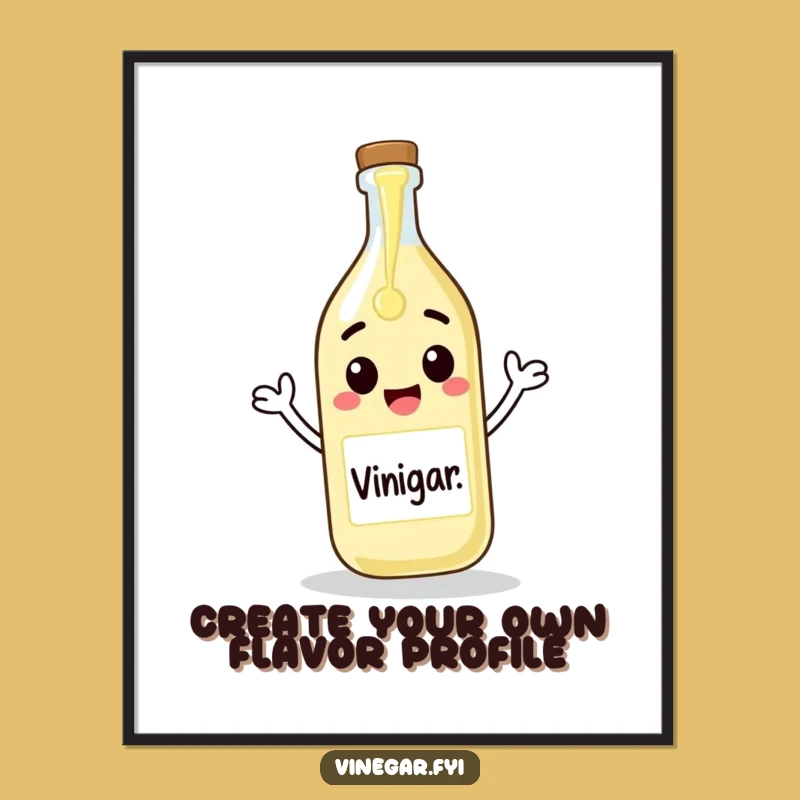 Funny Free Printable Wall Art: Creative Vinegar Bottle, Artistic Downloadable Decor