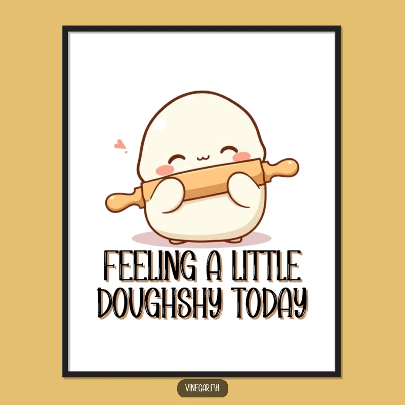 Free Printable Wall Art: Shy Dumpling Hiding, Funny Downloadable Decor for Kitchens