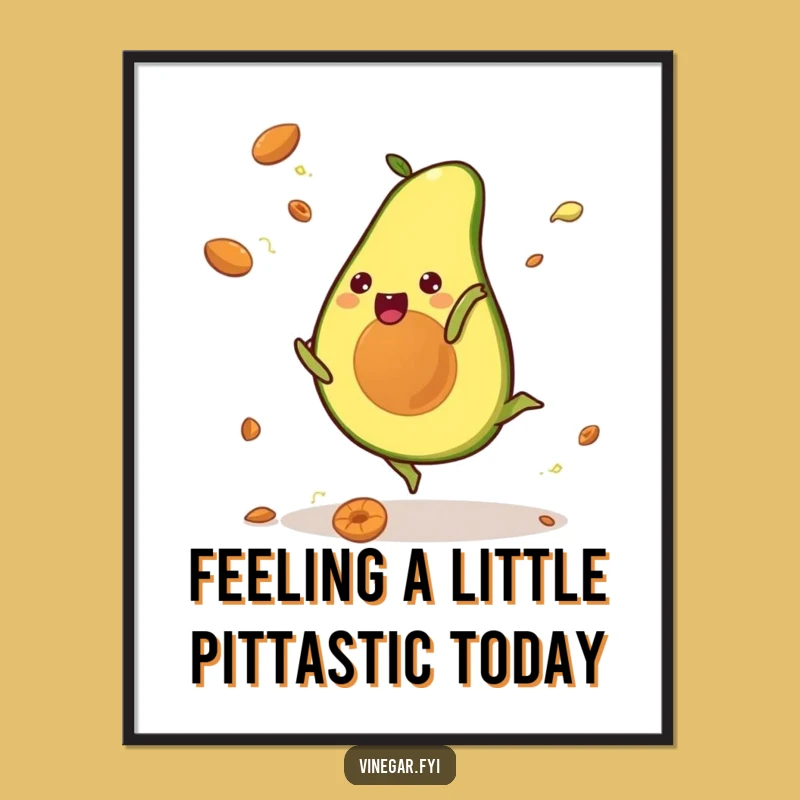 Free Printable Kawaii Avocado Art: Hilarious Cartwheel Printable Wall Art for a Fun Vibe
