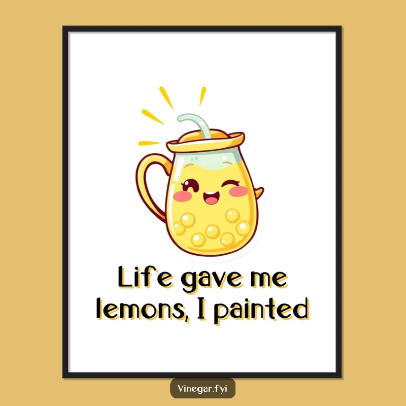 Free Printable Wall Art: Winking Lemonade Pitcher, Funny Downloadable Art for a Cheerful Kitchen!