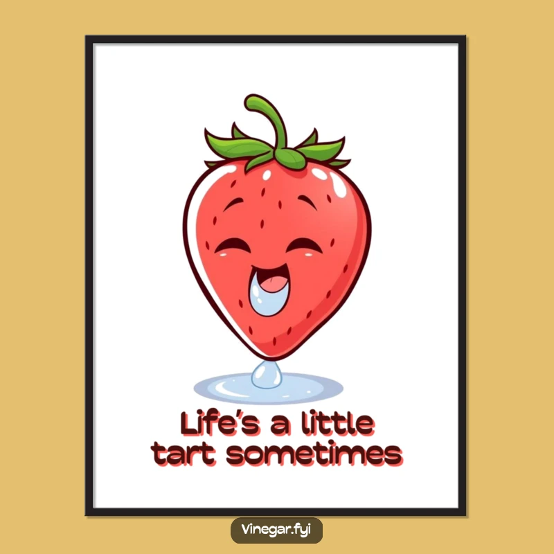 Quirky Free Printable Wall Art: Wincing Strawberry Downloadable Decor