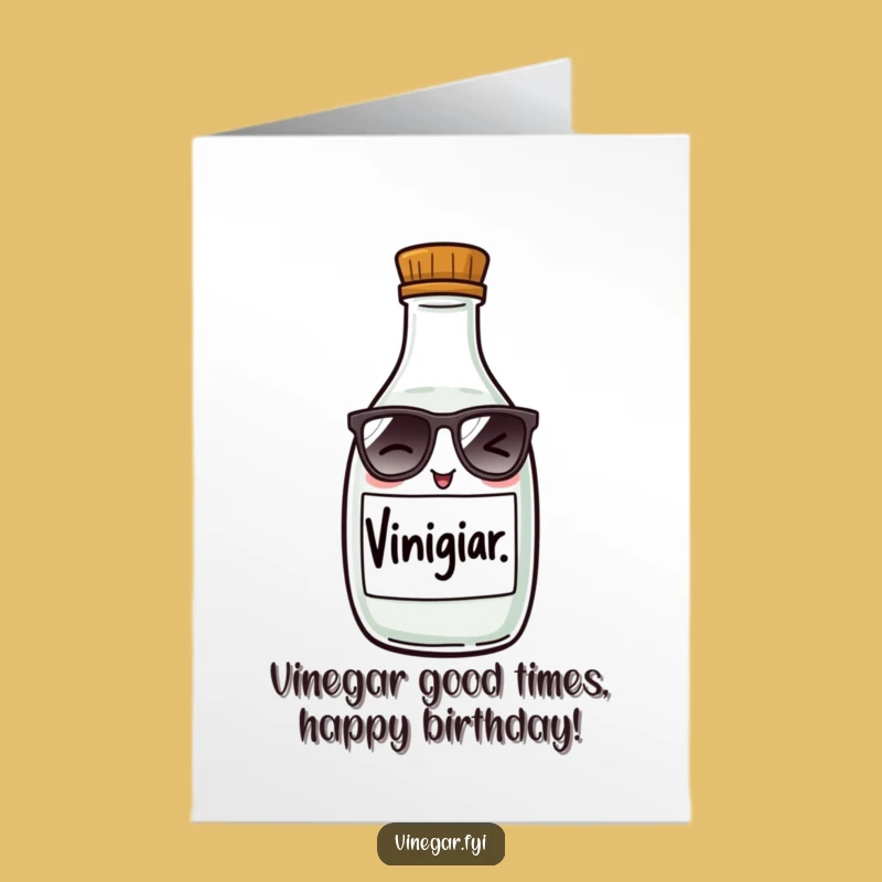 Free Printable Birthday Card: Winking Vinegar Bottle, Hilarious Downloadable Gift for Laughs
