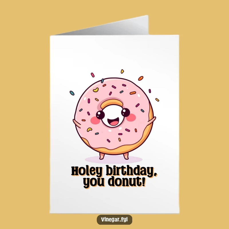 Free Printable Kawaii Donut Birthday Card: Juggling Sprinkles for a Sweet Celebration