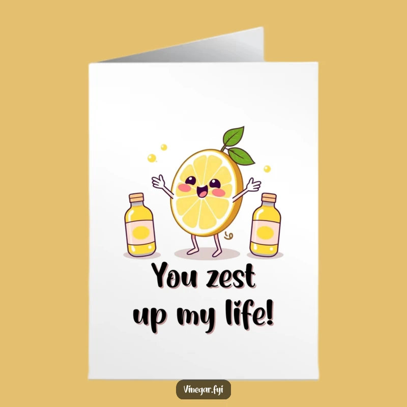 Free Printable Funny Birthday Card: Kawaii Lemon Juggles, Hilarious Downloadable Gift