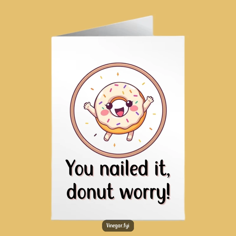 Congrats Free Printable Card: Donut Hoop Jump, Sweet Downloadable Celebration