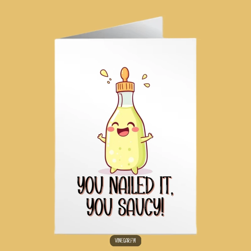 Free Printable Congrats Card: Squirting Vinegar Bottle Cheers Your Awesome Downloadable Gift