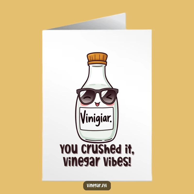 Free Printable Congrats Card: Winking Vinegar Bottle, Perfect Humorous Downloadable Gift