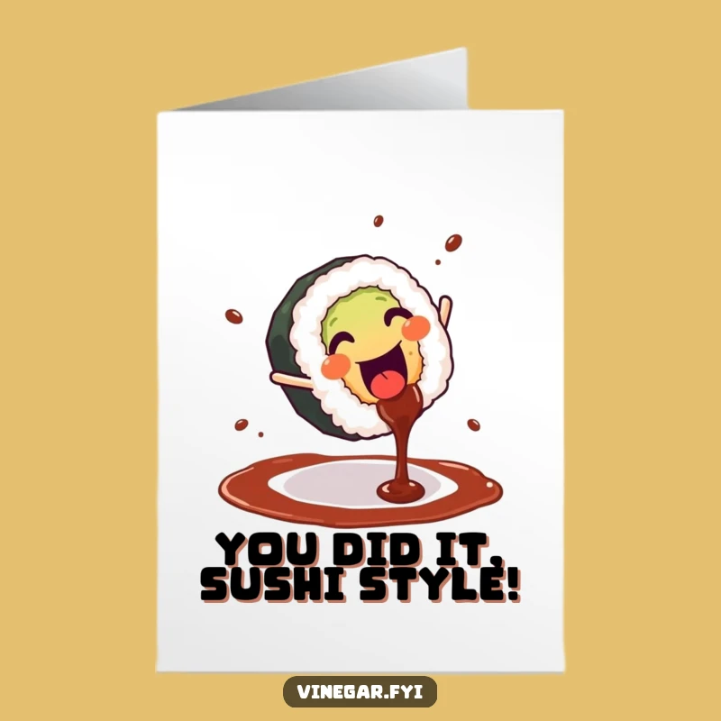 Free Printable Witty Sushi Congratulations Card - Cartwheel Splash, DIY Downloadable Gift