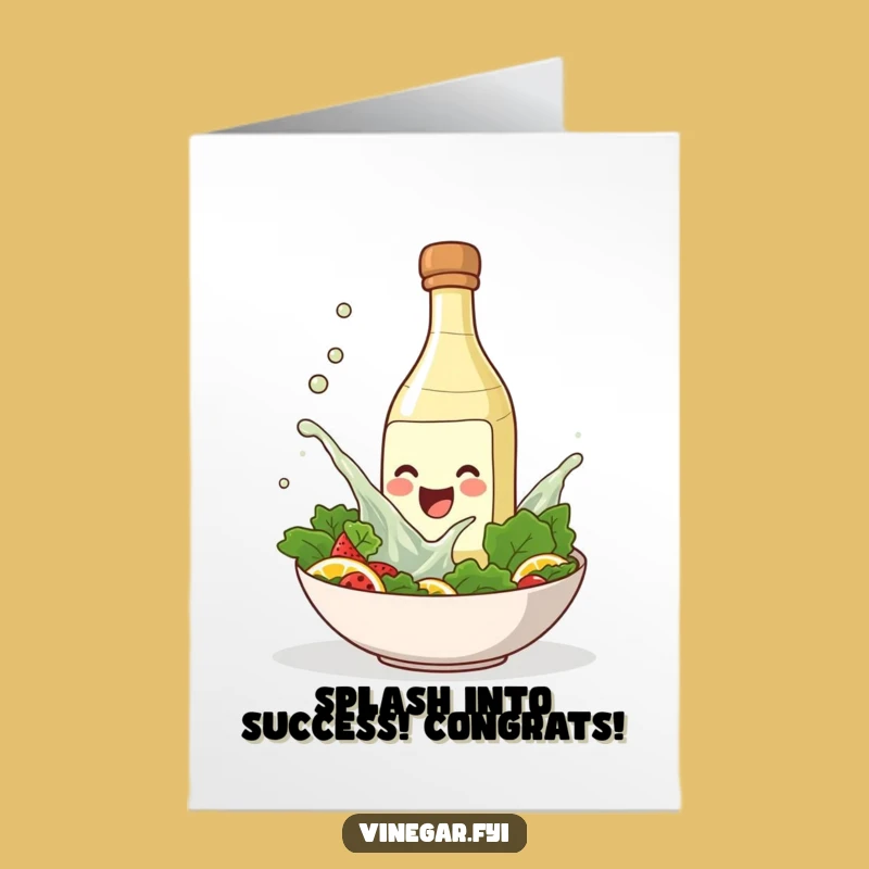 Free Printable Congrats Card: Cheerful Vinegar Bottle Splash - Funny Downloadable Gift for Celebrations