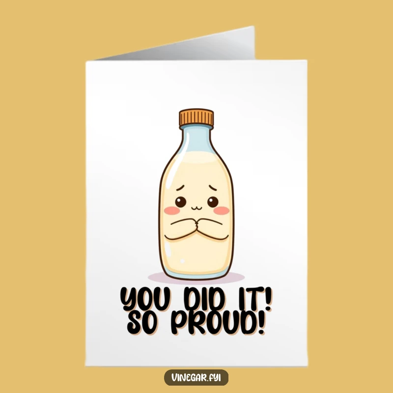 Free Printable Congrats Card: Sarcastic Vinegar Bottle - Funny Downloadable Gift for Any Occasion