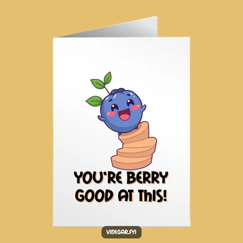 Free Printable Congrats Card: Surprised Blueberry, Funny Downloadable Gift for a Wild Ride