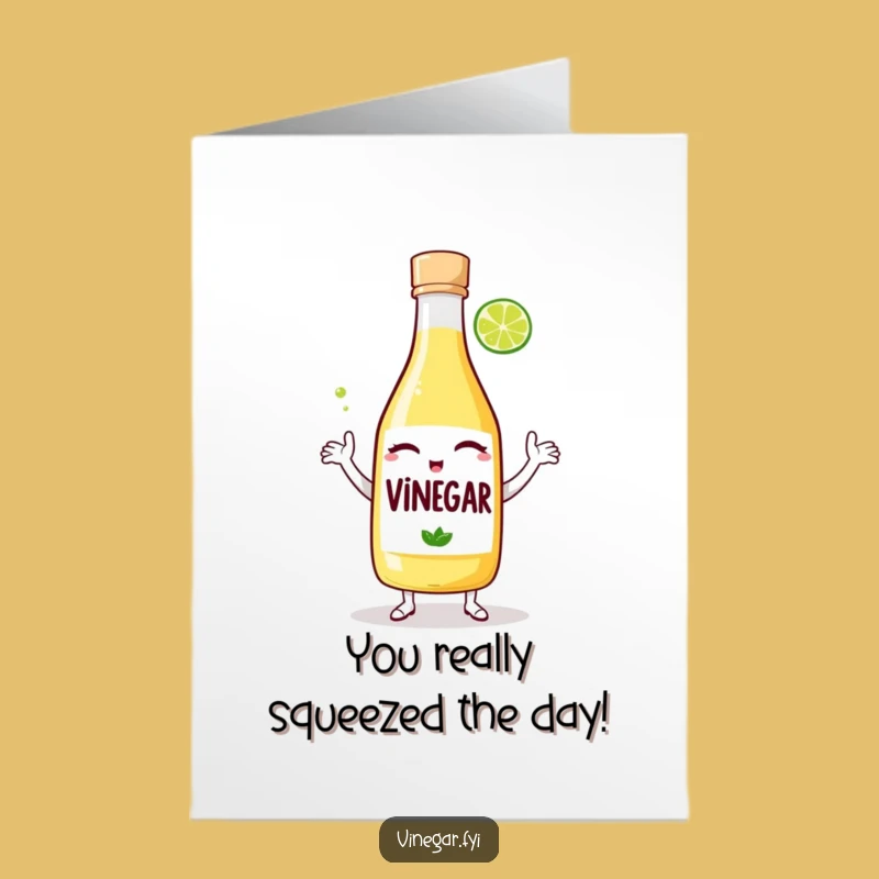 Free Printable Congrats Card: Winking Vinegar & Lime Dance, Funny Downloadable