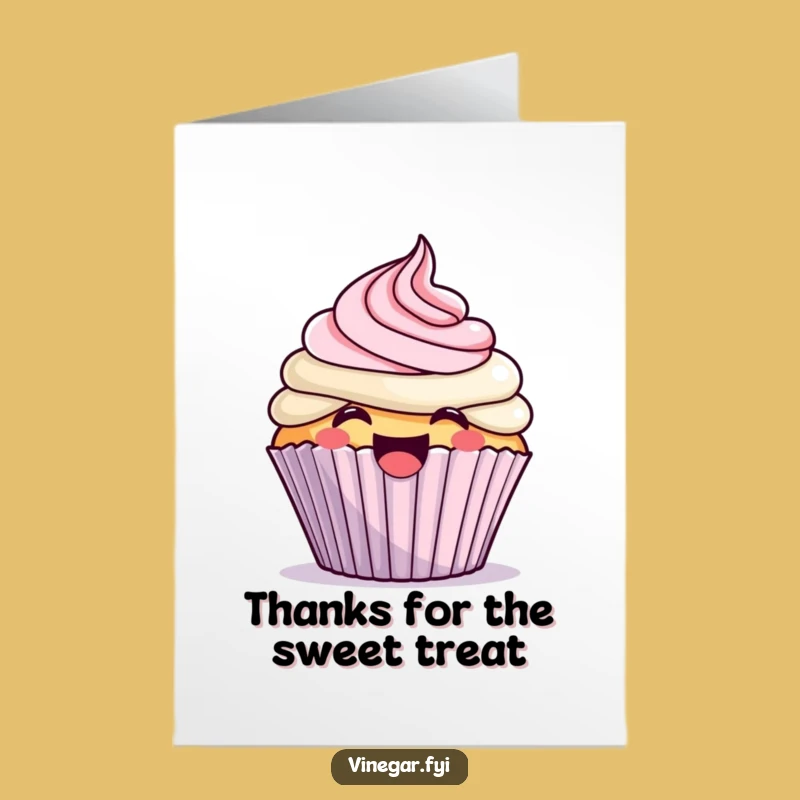 Free Printable Kawaii Cupcake Thank You Card: Cute & Funny DIY Downloadable