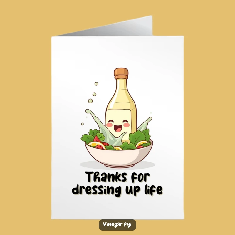 Free Printable Thank You Card: Happy Vinegar Bottle - Delightful Downloadable Gift for Food Lovers