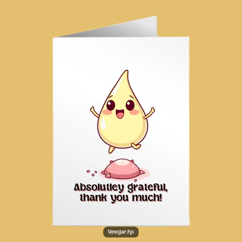 Free Printable Thank You Card: Leaping Vinegar Drop - A Joyful Downloadable Gift