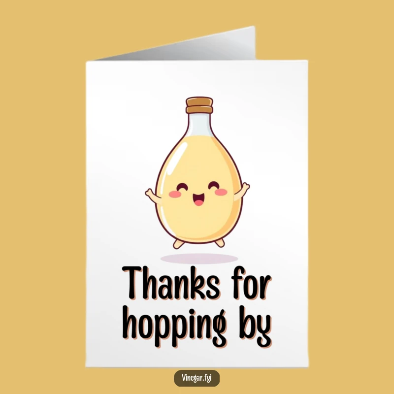 Free Printable Vinegar Thank You Card - Hopping Bottle Downloadable Gift