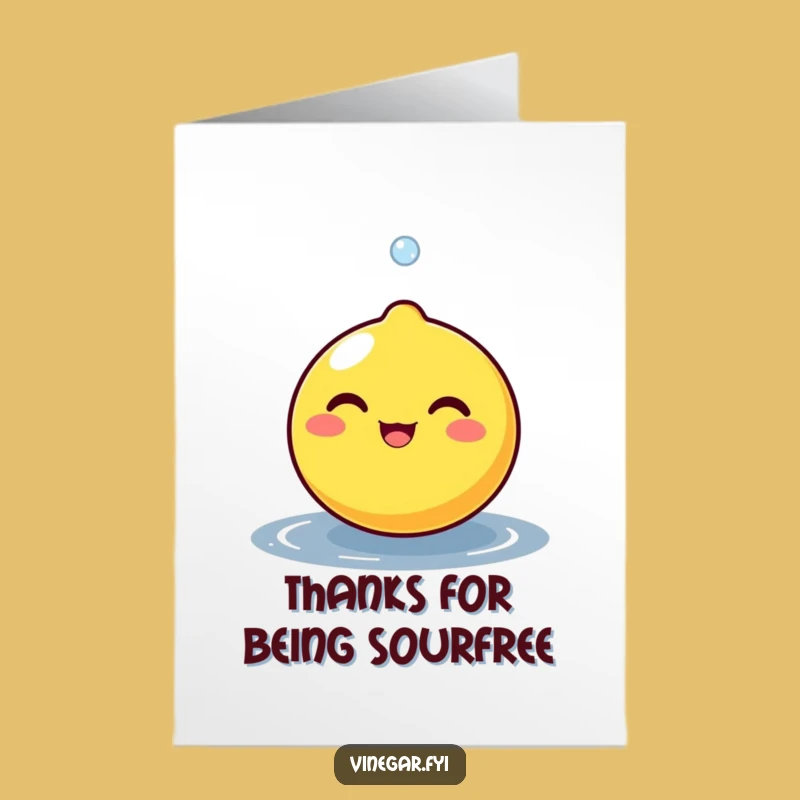 Free Printable Lemon Thank You Card: Funny Zesty Character, Downloadable Gift of Thanks