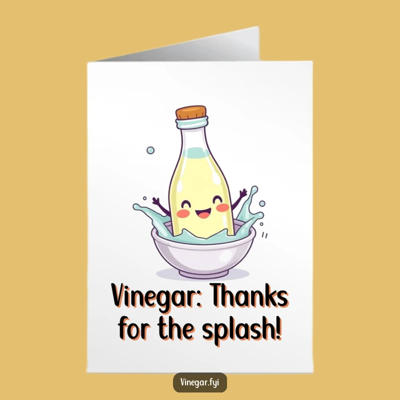 Free Printable Splashing Vinegar Thanks Card - Funny Downloadable Gift