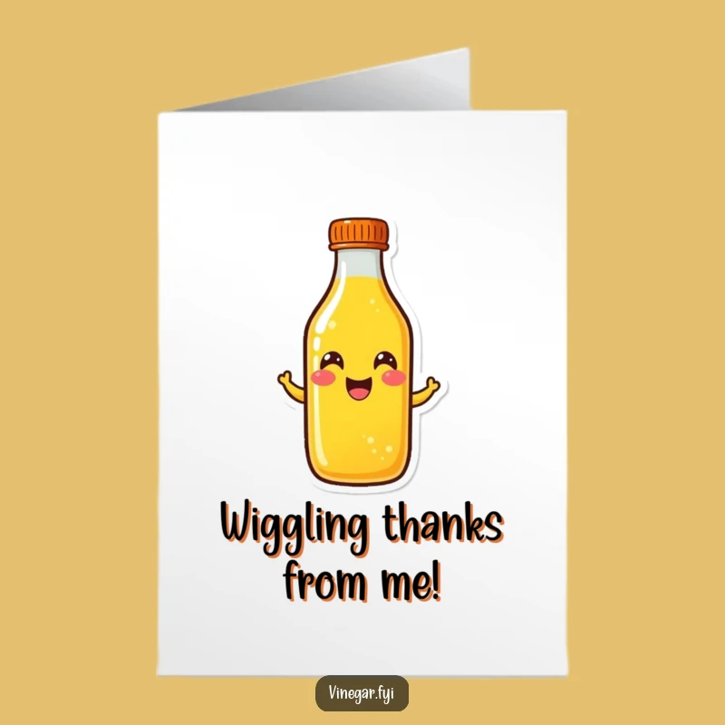 Free Printable Thank You Card: Happy Yellow Liquid Wiggle Funny Downloadable Note