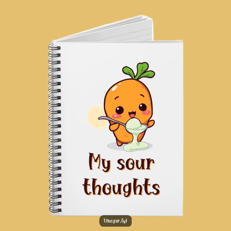 Funny Kawaii Carrot Vinegar Tasting Notebook, Journal Humor, Creative Gift
