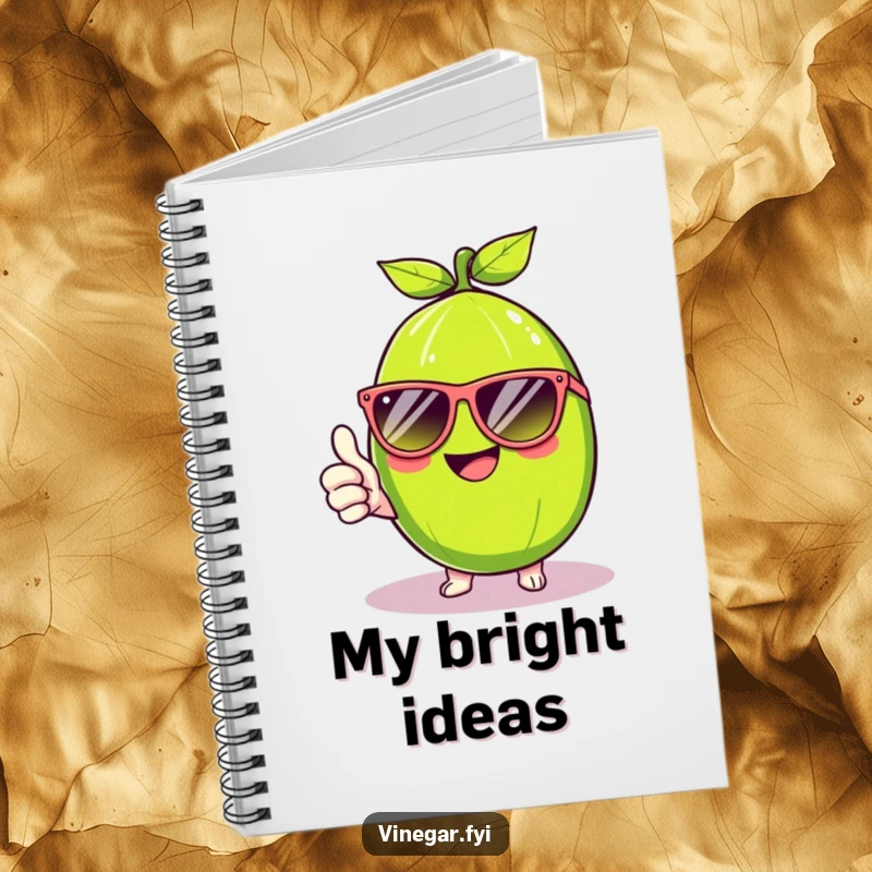 Funny Kawaii lime, wearing sunglasses and giving a thumbs up, inspires creativity in this humorous and practical notebook. Cool notes.