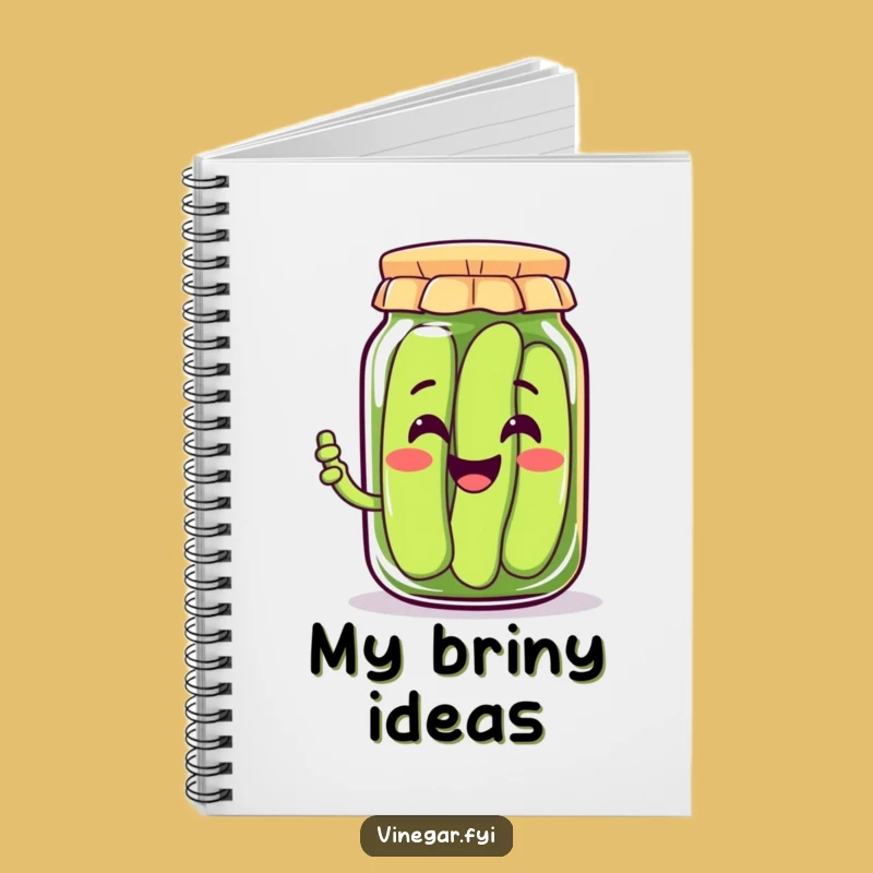 Funny Kawaii Pickle Jar Notebook, Journaling Fun, Creative Gift