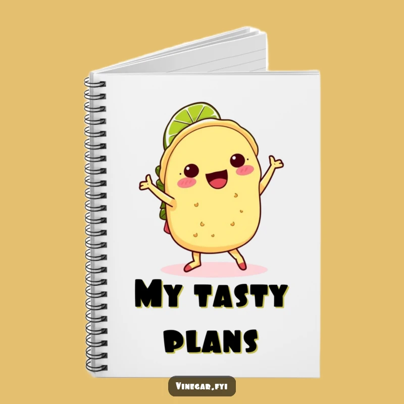 Funny Kawaii Taco Fiesta Notebook - Hilarious Journal for Recipes & Ideas