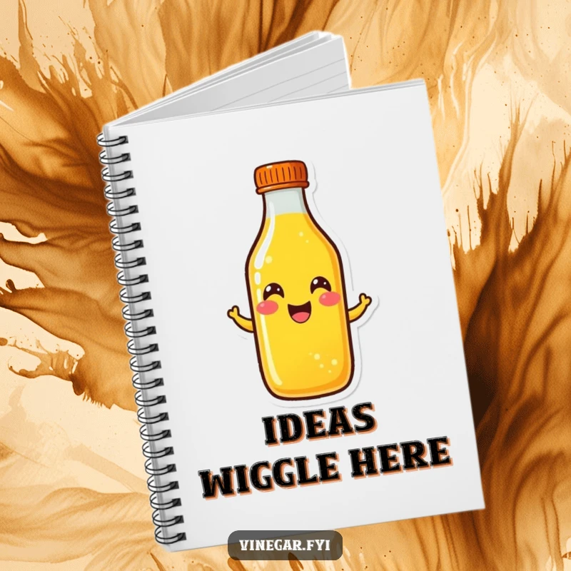 Funny yellow liquid bottle notebook featuring a cheerful wiggle design, perfect for happy journaling and a great funny gift.
