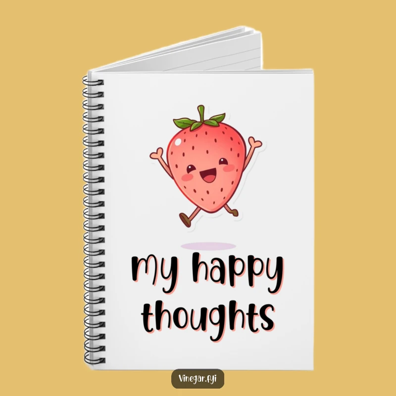 Funny Kawaii Strawberry Joy Leap Notebook: Jot Down Happy Thoughts