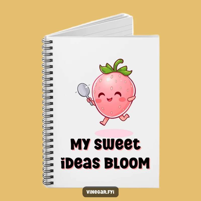 Funny Strawberry Notebook: Radiant Pink Character Leaping, Perfect Funny Journal Gift