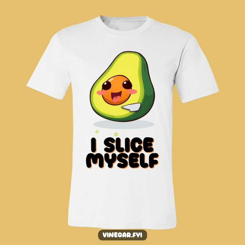 Funny Avocado Slicing T-Shirt: Self-Aware Fruit Surprise, Hilarious Tee
