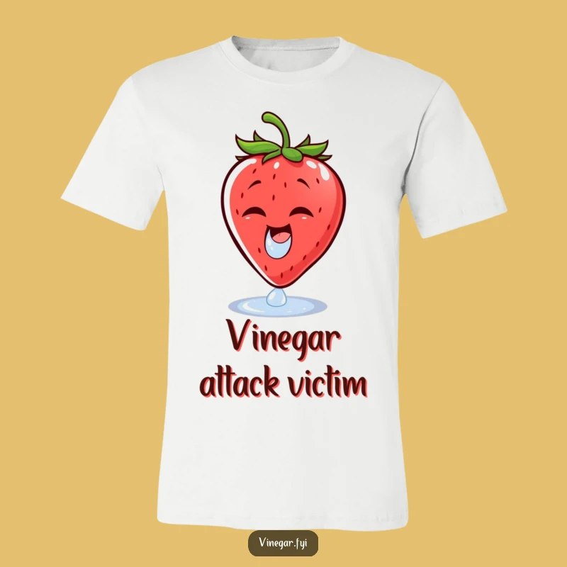 Funny Strawberry Vinegar T-Shirt - Cheerful Wince Tee