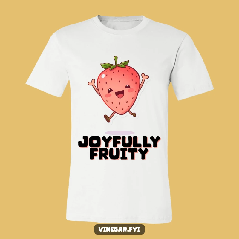 Funny Kawaii Strawberry Joy Leap T-Shirt: Wear Your Happiness