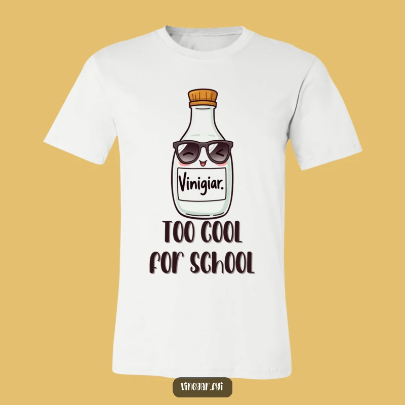 Funny Winking Vinegar Bottle T-Shirt - Hilarious Outfit for Foodie Fun